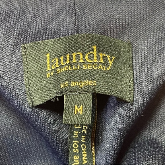 Laundry By Shelli Segal Navy Stripe Pink Floral Dress Medium Lilly Flower Casual - Picture 5 of 10